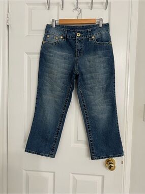 Baccini Denim capris Jeans - Blue with Yellow Stitching